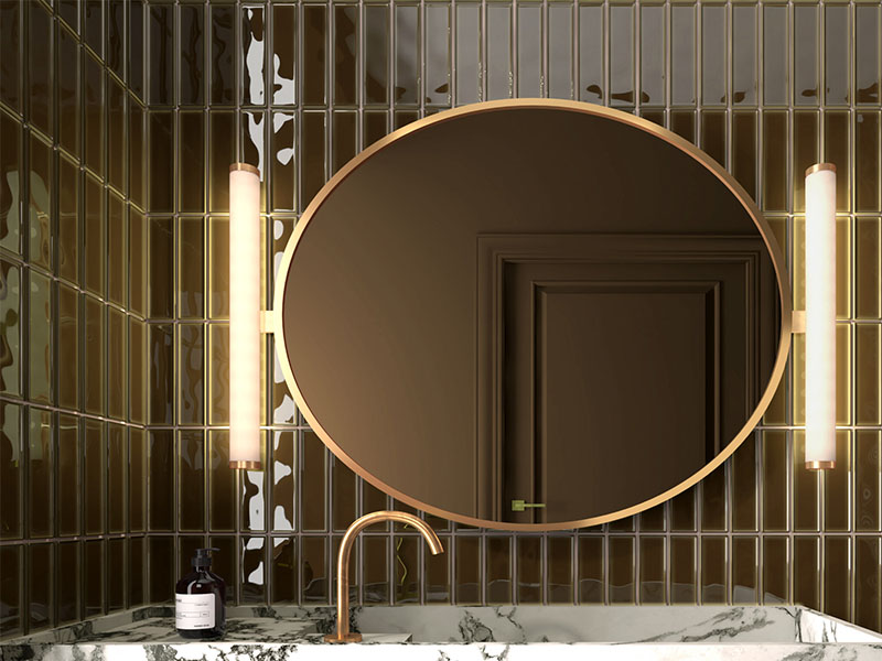 Pairing Round Mirrors with Hotel Guest Bathroom and Bedroom Finishes Tips for Designers